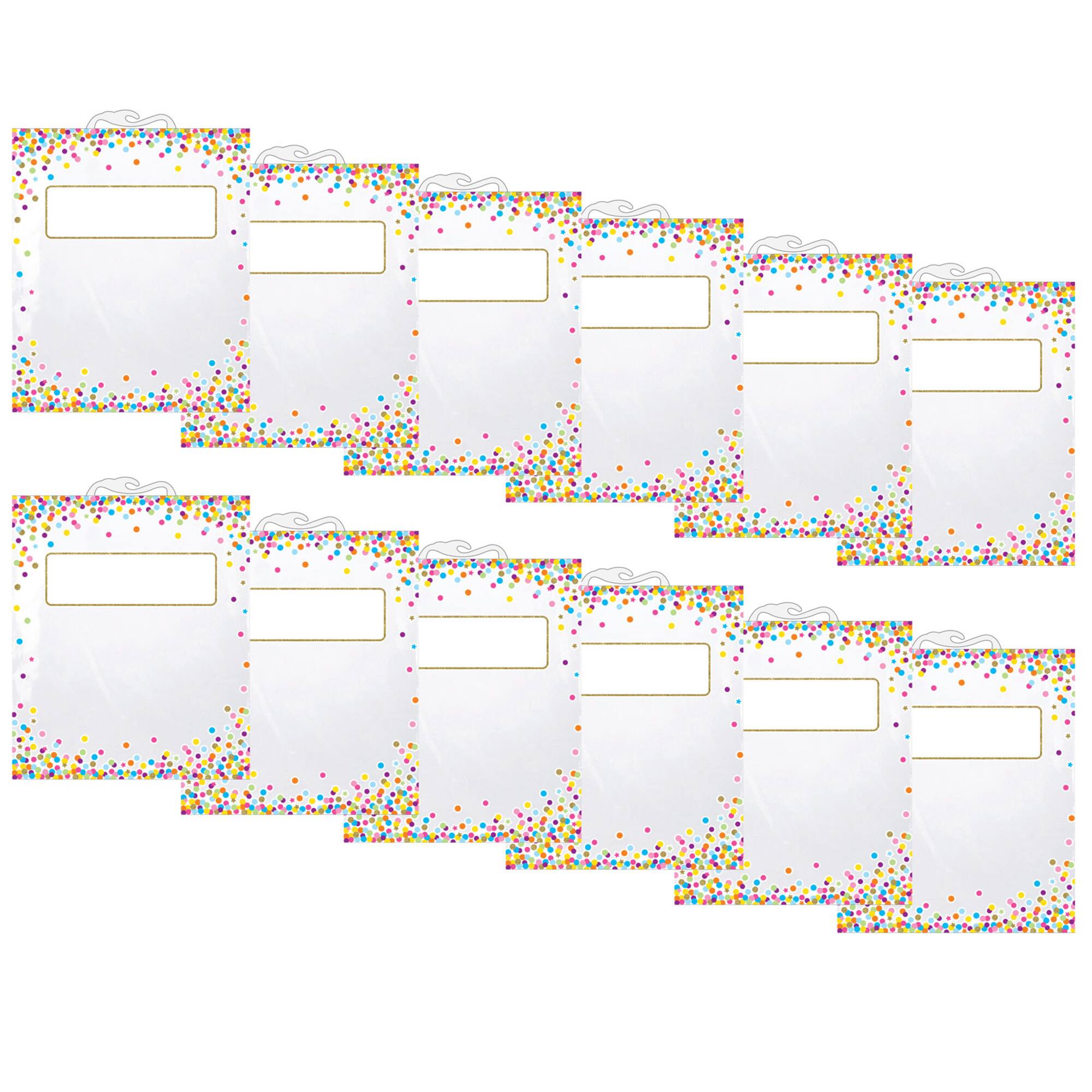 Ashley Production Hanging Confetti Pattern Storage/Book Bag, 2 Packs of 6